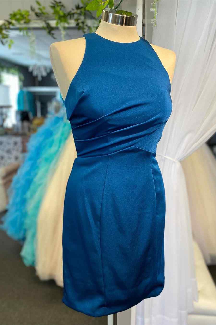Minivestido ajustado para fiesta de bienvenida con espalda con cordones